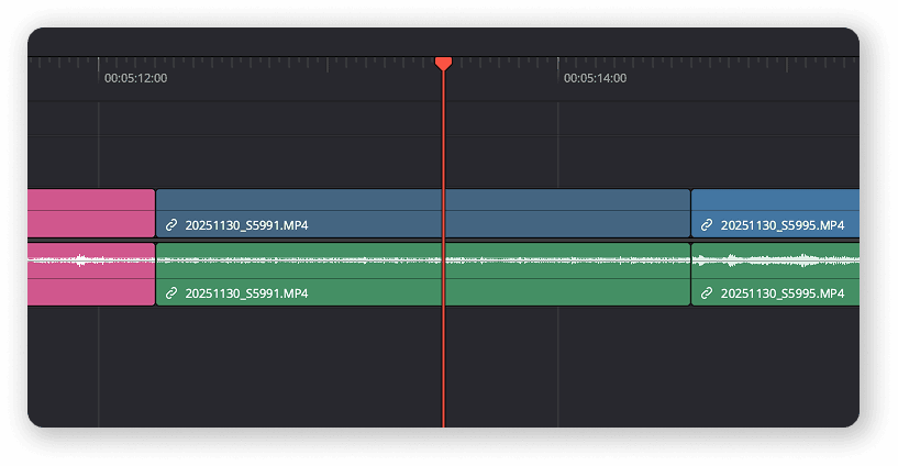 Playhead positioned over a frame in the Edit page